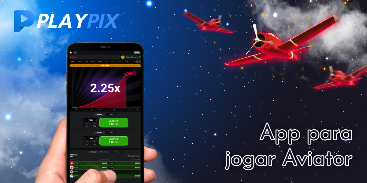 Aplicativo móvel da Playpix para jogar Aviator