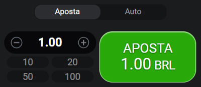 O botão de apostas do jogo Aviator