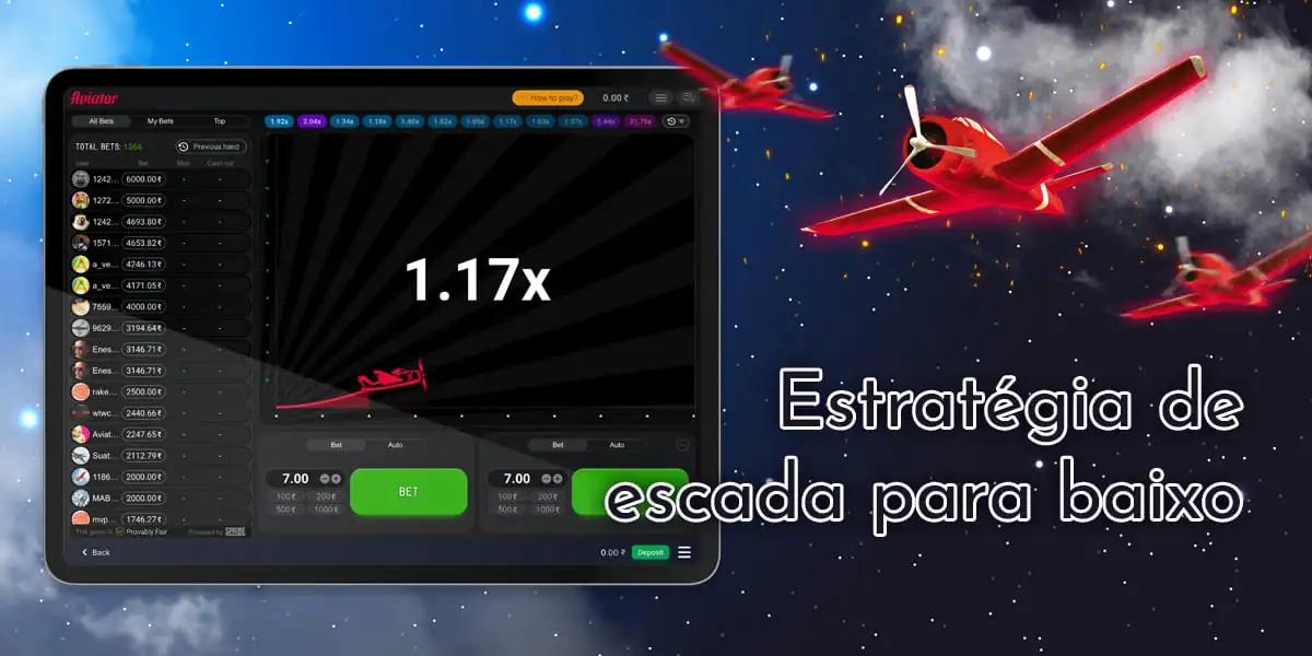 Como aplicar a estratégia de escada para baixo para obter sucesso no jogo Aviator on-line