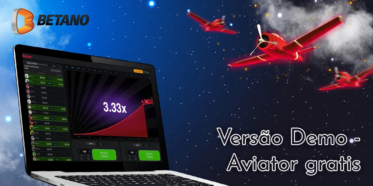 Características da demonstração do Aviator no Betano Casino