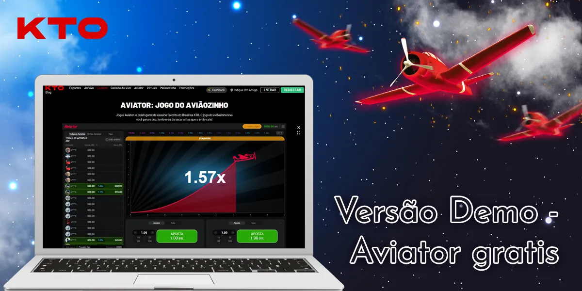 Características da versão demo do jogo Aviator no KTO