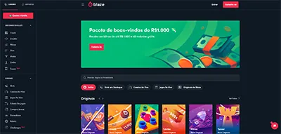 Página inicial do Blaze Casino