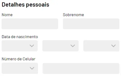 Formulário para registro de registro no site da KTO, etapa 2
