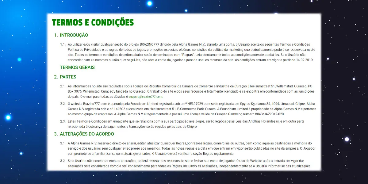 Contratos de usuário